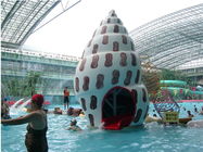 子供およびガラス繊維のスライドと吹きかかる家族水運動場のシー・スネイル様式