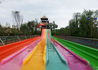 虹水スライドのガラス繊維の屋外のスプレー公園のゲーム装置を競争させる多車線