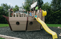 ROHS小型水公園装置のガラス繊維のスライドが付いている木製の海賊船