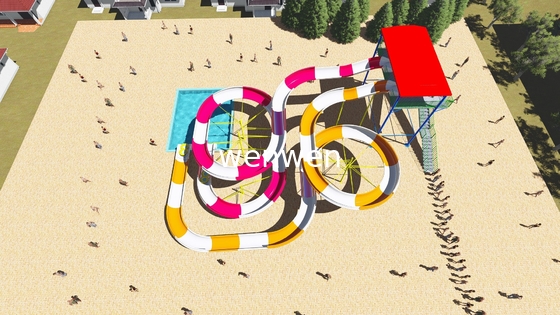 カスタマイズされた開いた多彩な螺線形水公園のスライド100 Sq.Mの床面積