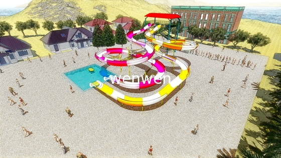カスタマイズされた開いた多彩な螺線形水公園のスライド100 Sq.Mの床面積